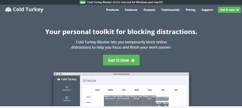 Cold Turkey screenshot